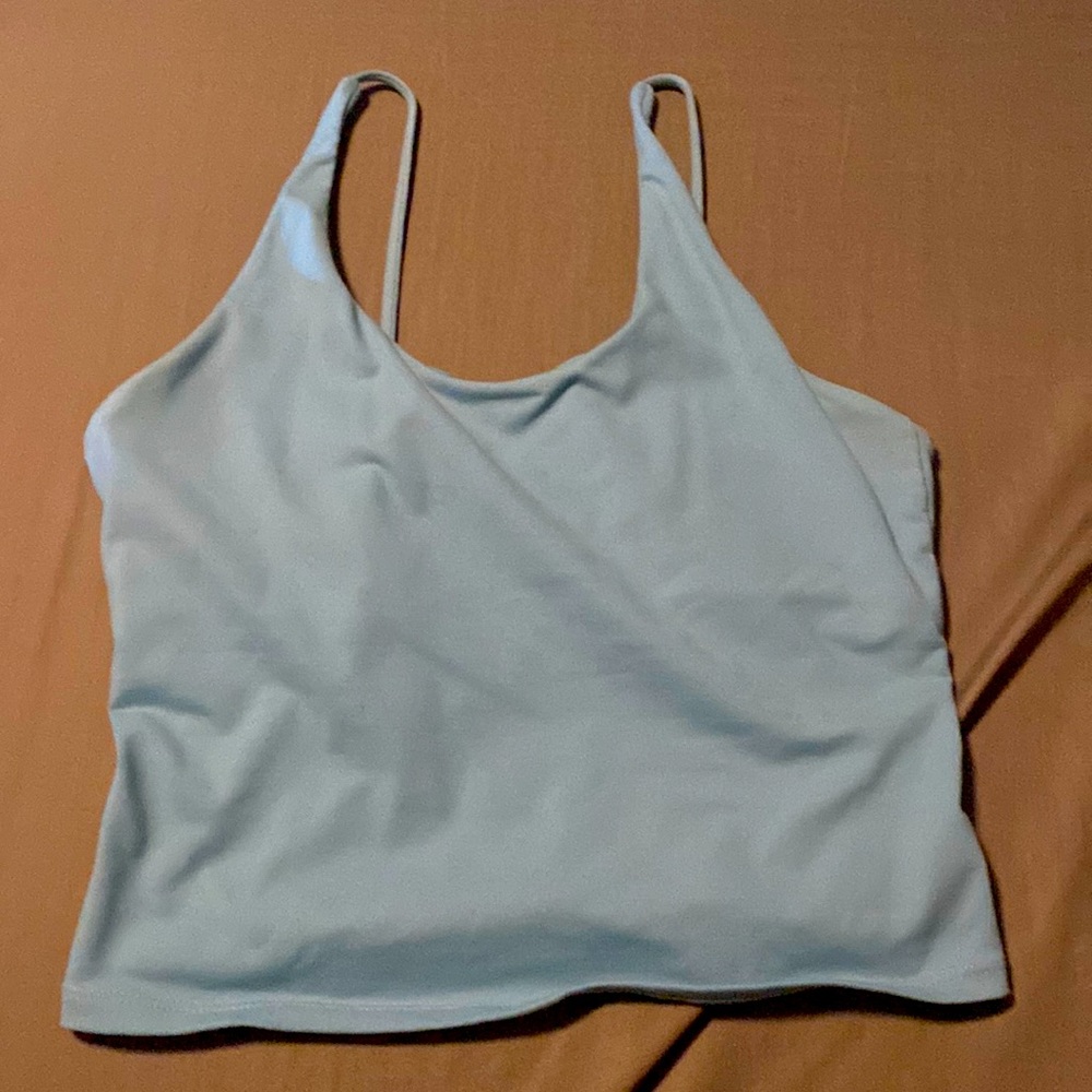 Light blue cropped tank top